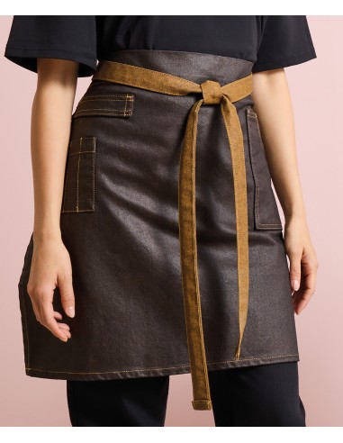 PRE-PR135-Division Waxed Look Denim Waist Apron